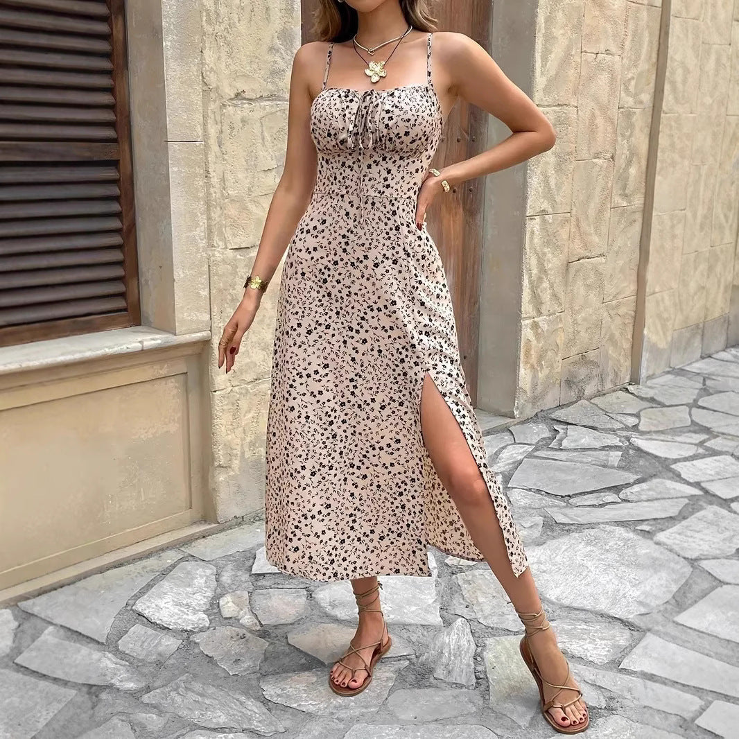 Damen Maxikleid mit Floralprint und verstellbaren Trägern R&B