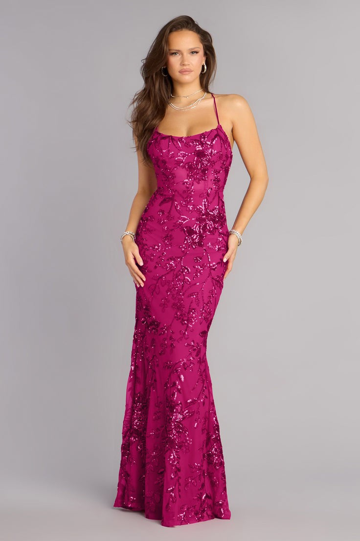 Damen Glamouröses Abendkleid mit funkelnden Pailletten R&B