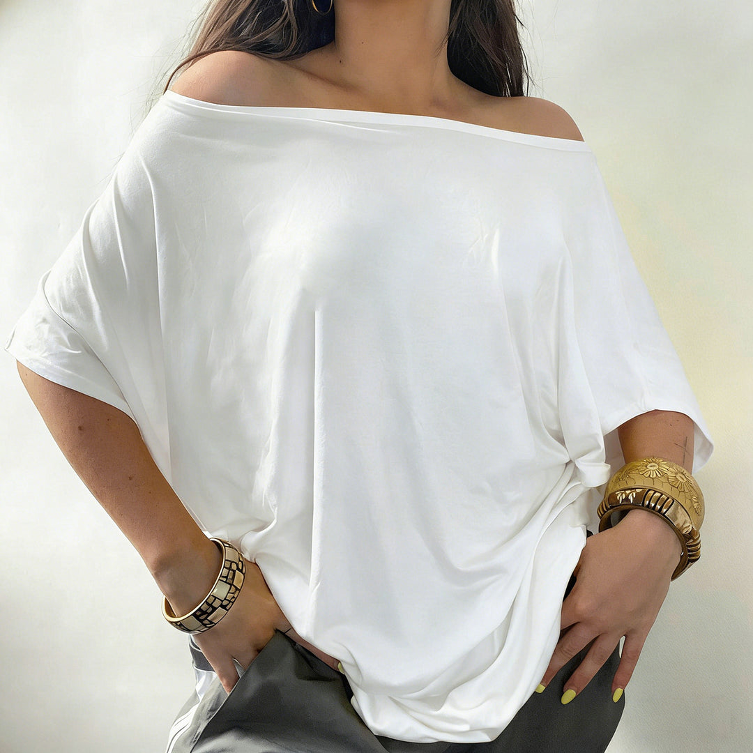 Damen lässiges Oversize-T-Shirt aus weichem Jersey R&B