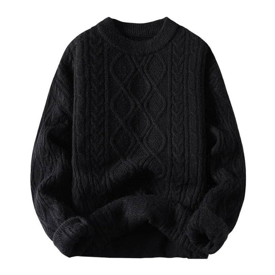 Damen Grobstrickpullover mit zeitgemäßem Zopfmuster und klassischem Rundhalsausschnitt R&B