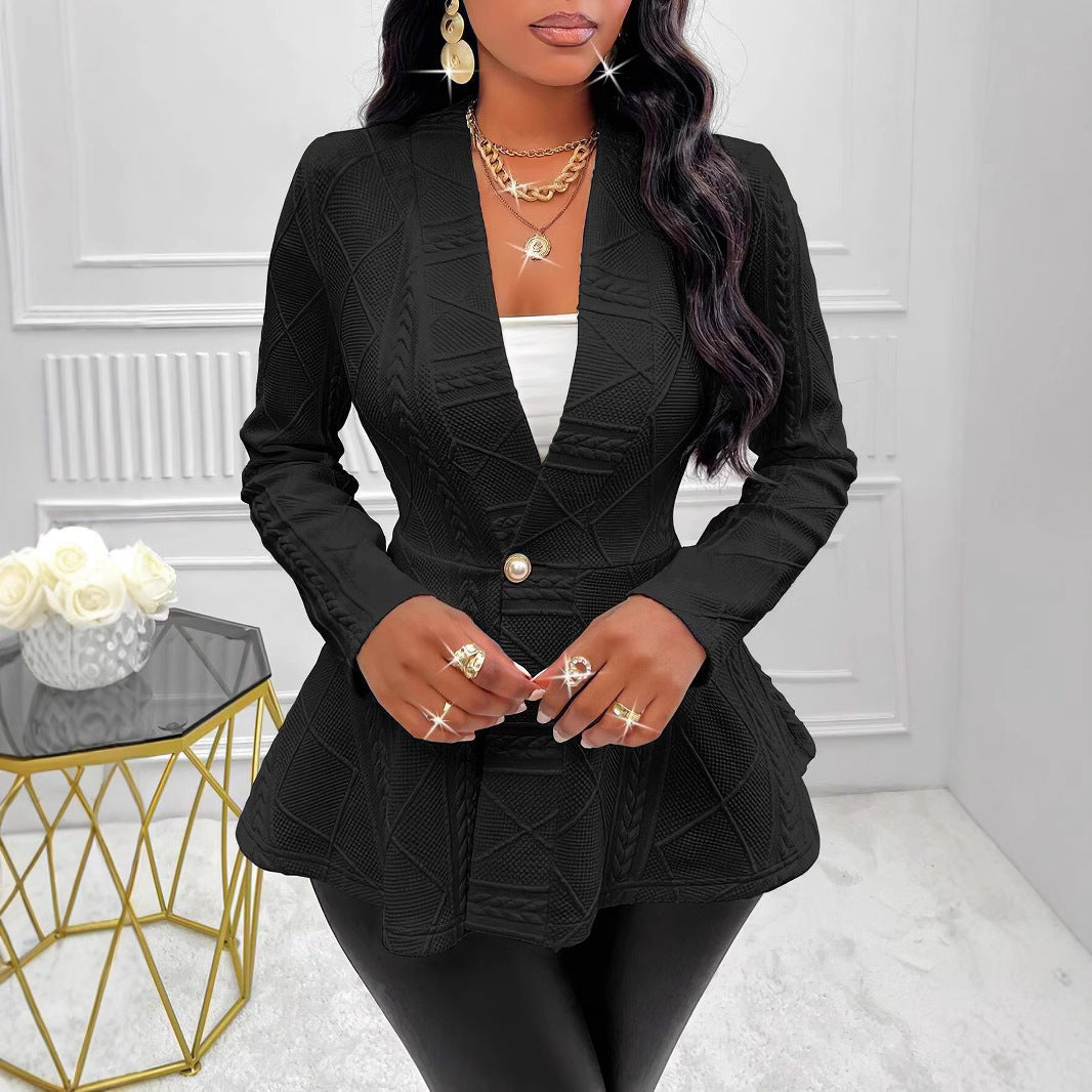 Damen modischer Blazer mit strukturiertem Design und taillierten Details R&B