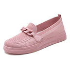 Damen Atmungsaktive Slip-On Sneakers mit modischem Kettendetail R&B