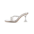 Damen Glamouröse Mules mit glitzerndem Riemchen R&B