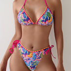 Damen Bunter Triangel-Bikini mit verstellbaren Trägern R&B