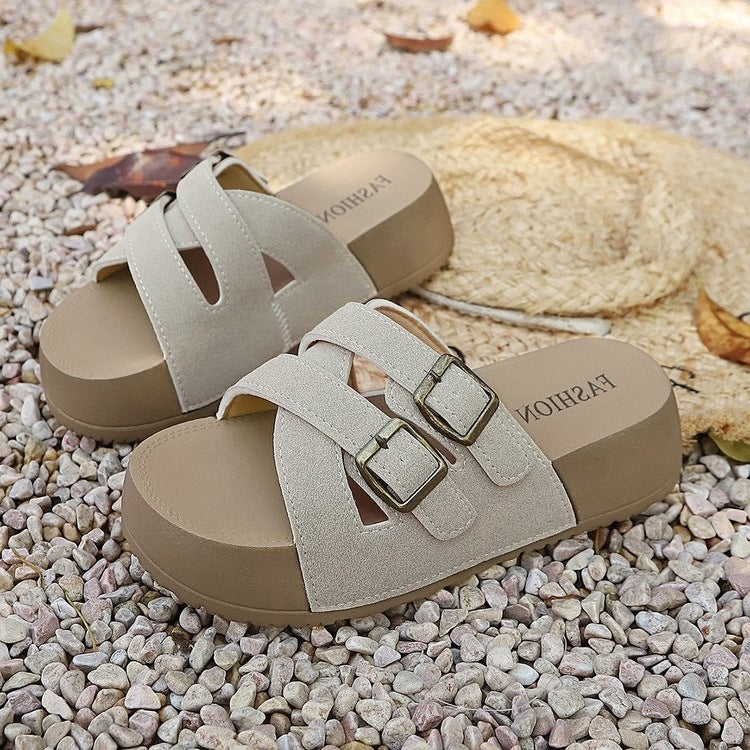 Damen Komfortable Badesandalen mit modischem Riemendesign R&B