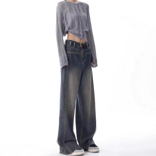 Damen Oversized Jeans mit lässigem Schnitt und hoher Taille R&B