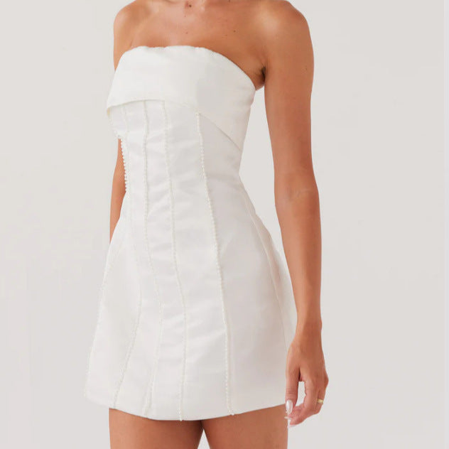 Damen Cocktailkleid mit schulterfreiem Design und elegantem Taillierungsdetail R&B