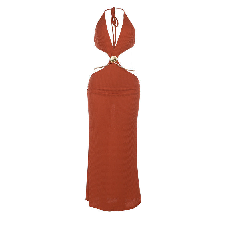 Damen Elegantes Langmaxikleid mit tiefem V-Ausschnitt und raffinierten Cut-Out-Details R&B