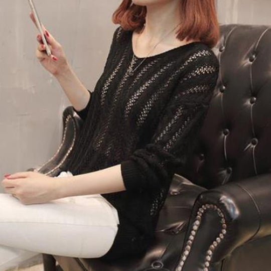 Damen Strickpullover mit Off-Shoulder-Design und Rückenschnürung R&B