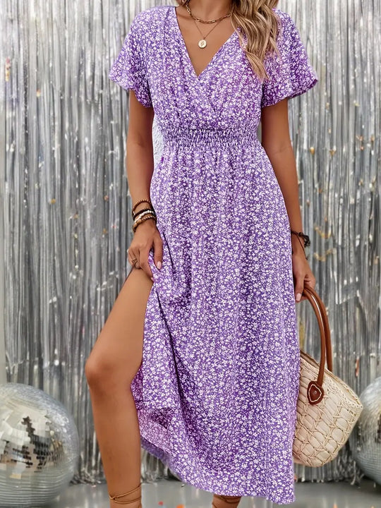 Damen Maxi-Kleid mit floralen Mustern R&B
