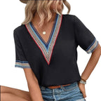 Damen modisches T-Shirt mit dekorativen Spitzen R&B