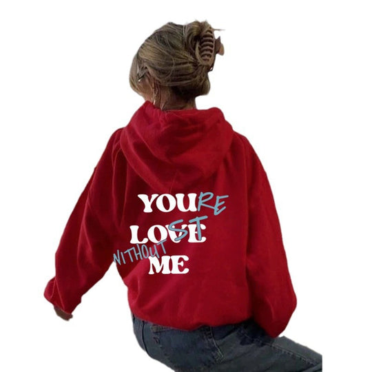 Damen Oversized Kapuzensweater mit inspirierendem Aufdruck R&B