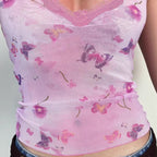 Damen Spitzenoberteil mit floralem Design R&B