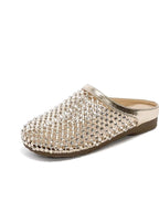 Damen modische Pantoletten mit eleganter Strassverzierung und bequemer Sohle R&B