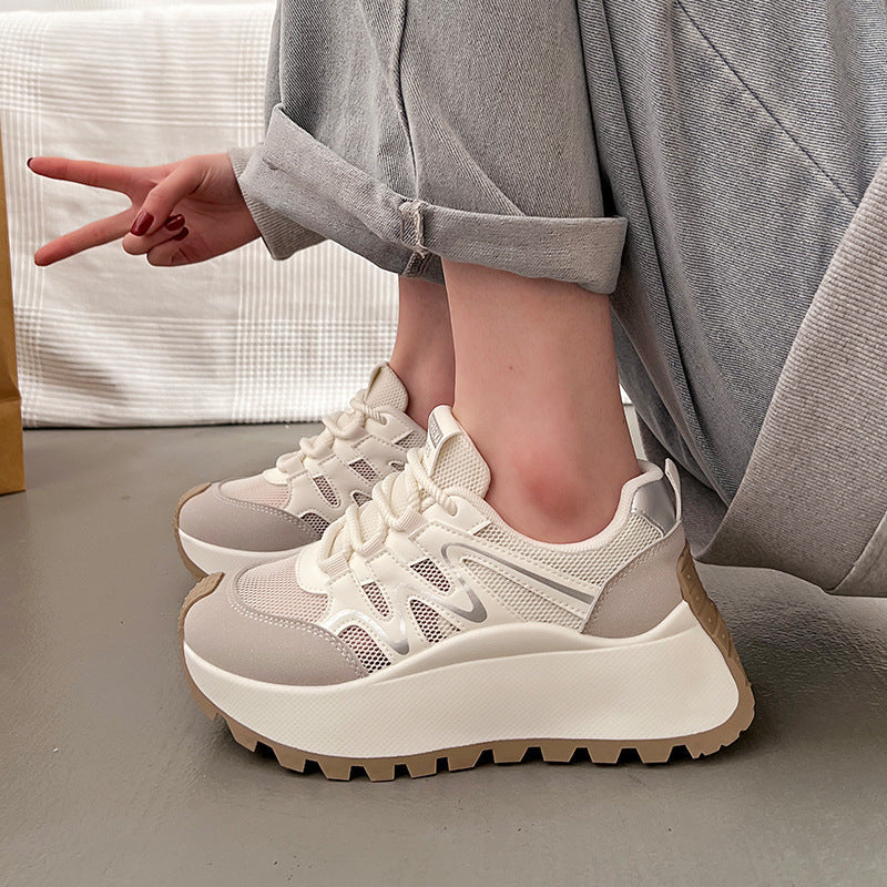 Damen Sportliche Chunky Sneakers mit atmungsaktiver Mesh-Oberfläche und komfortabler Dämpfung R&B