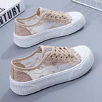 Damen Sneakers mit eleganter Spitzenoptik und komfortabler Polsterung R&B