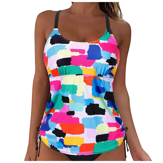 Damen lässiges Tankini-Oberteil mit Schnürung R&B