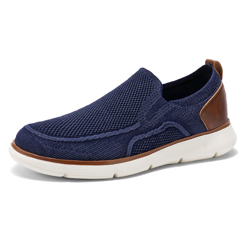 Herren nan atmungsaktiver Strickslipper mit elastischem Einstieg und stoßdämpfender EVA-Sohle R&B