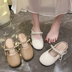 Damen praktische Ballerina-Schuhe mit Perlenverzierung R&B