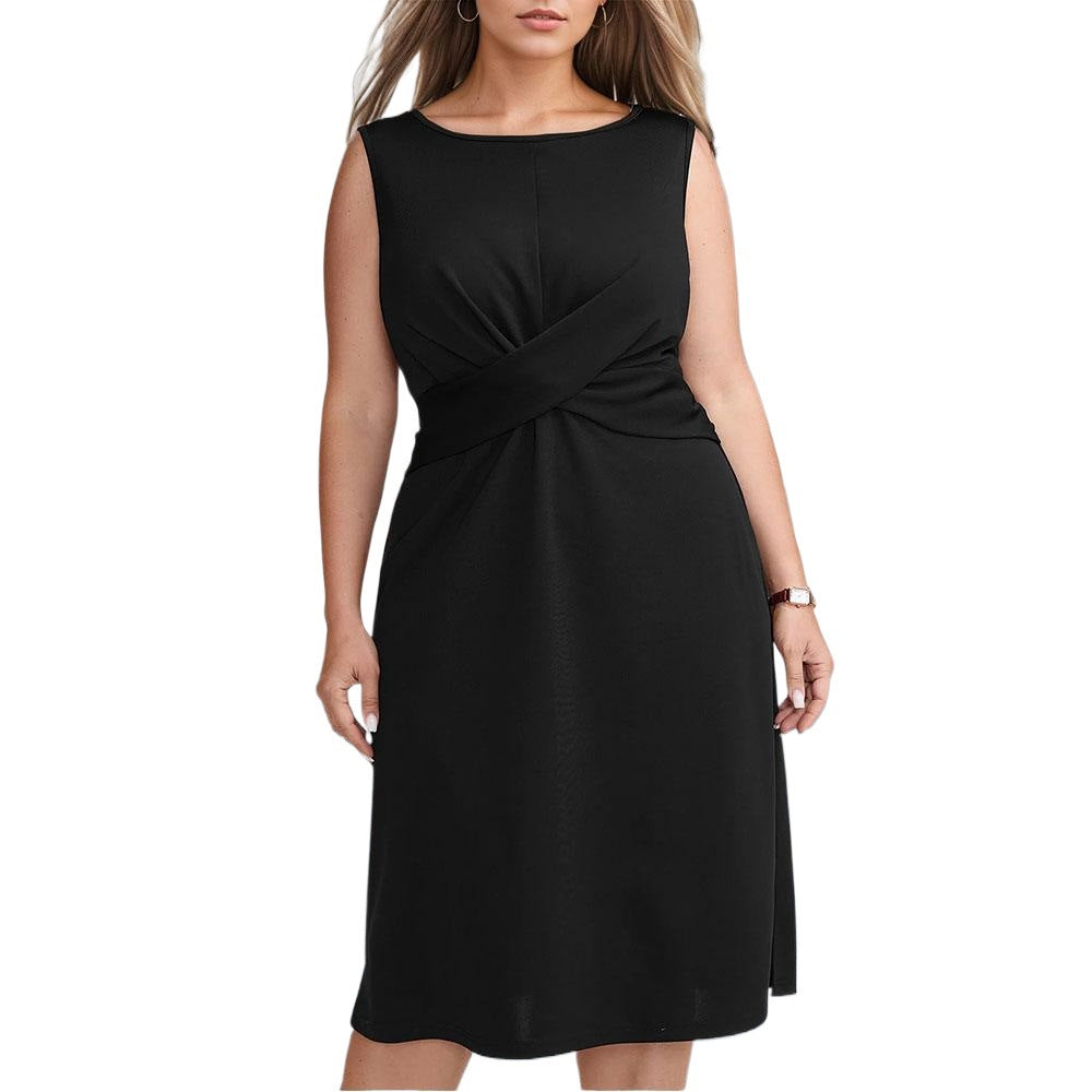Damen Midikleid mit eleganten Drapierungen und figurbetontem Schnitt R&B