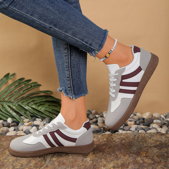 Damen sportliche Sneakers mit atmungsaktiver Oberflächenstruktur und rutschfester Laufsohle R&B