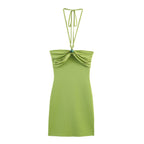 Damen Minikleid mit raffinierten Rüschendetails und schickem Halterneck R&B