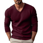 Herren V-Ausschnitt Pullover mit strukturiertem Design und komfortablem Schnitt