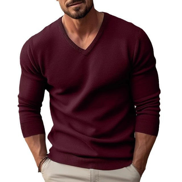 Herren V-Ausschnitt Pullover mit strukturiertem Design und komfortablem Schnitt