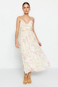 Damen Maxikleid mit floralen Mustern und fließendem Schnitt R&B