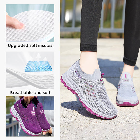 Damen Sportliche Strick-Sneaker mit rutschfester Sohle R&B