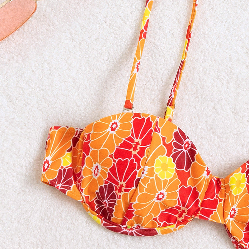 Damen Bikini mit floralem Design und schmeichelndem Schnitt