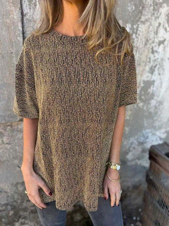 Damen Oversized T-Shirt mit Glitzersteinchen und lässigem Schnitt R&B