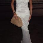 Damen Häkel Strandkleid im eleganten Design mit Schlüsselilloch und fließender Silhouette R&B