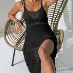 Damen transparenter Häkel-Strandkleid R&B
