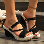 Damen Wedge-Sandaletten mit modischem Riemendesign und komfortabler Fußbettung R&B
