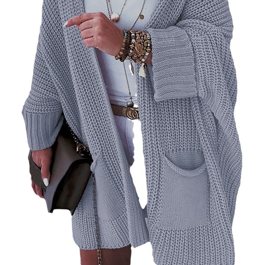Damen Grober Strick-Cardigan R&B
