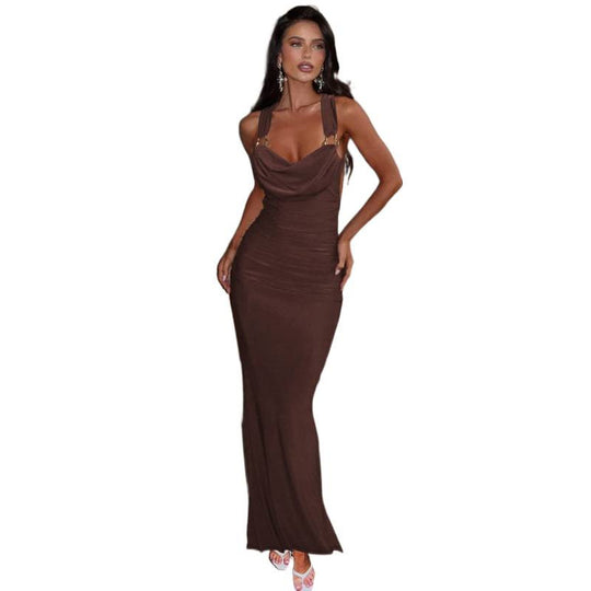 Damen Elegantes Maxikleid mit raffinierten Drapé-Details R&B