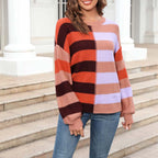 R&B | Farbiger Gestreifter Strickpullover Mit Stil