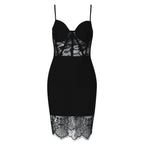 Damen Spitzen- und Satin-Mikrokleid mit eleganter Passform R&B