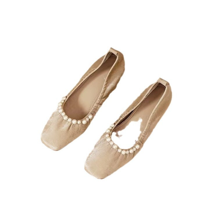 Damen elegante Ballerinas mit perlverziertem Design und komfortablem Fußbett R&B
