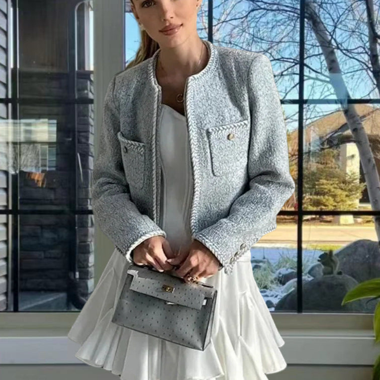 Damen elegante und strukturierte Kurzjacke R&B