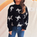 Damen Pullover mit verspieltem Schleifenmotiv und lässigem Schnitt R&B