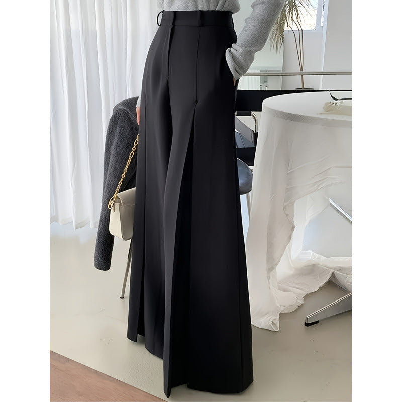 Damen elegante weite Hose mit Falten R&B