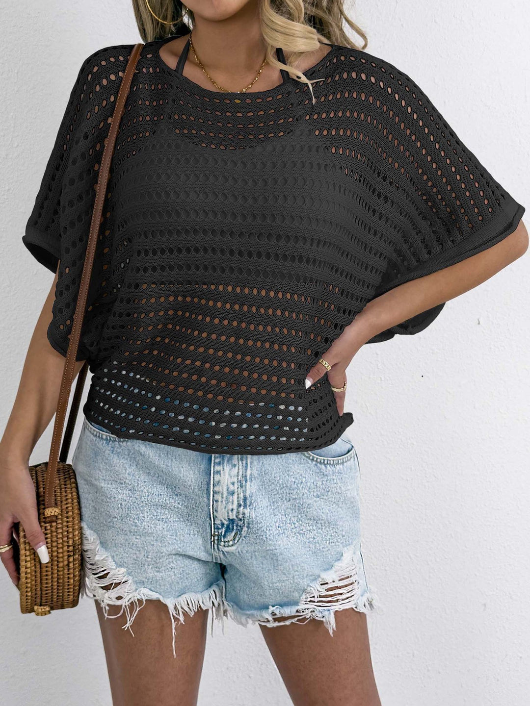 Damen luftiges Netz-T-Shirt R&B