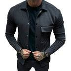 Herren modische Jacke mit strukturiertem Design und praktischen Taschen R&B