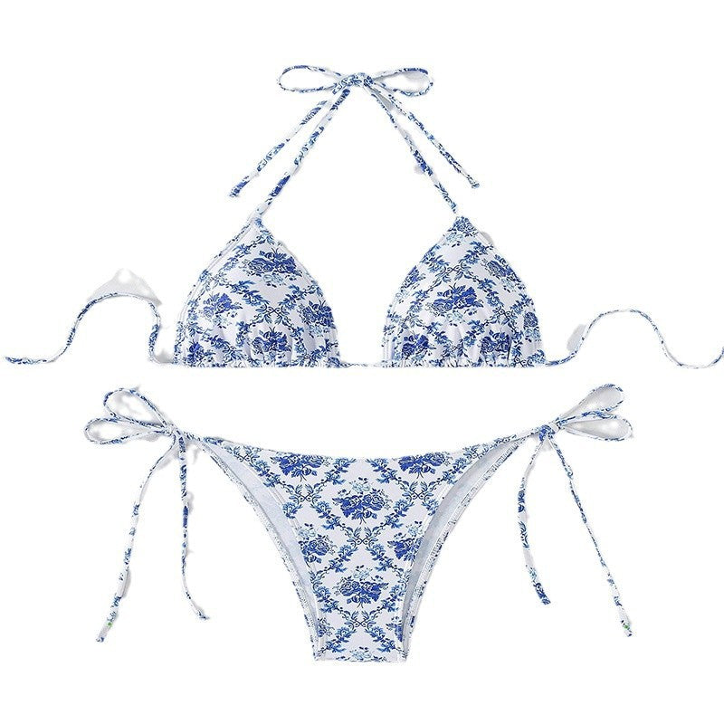 Damen Triangel-Bikini mit buntem Floral-Design R&B