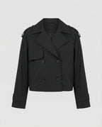 Damen Lederjacke Kurz Locker Geschnitten PU-Leder Stylische Übergangsjacke