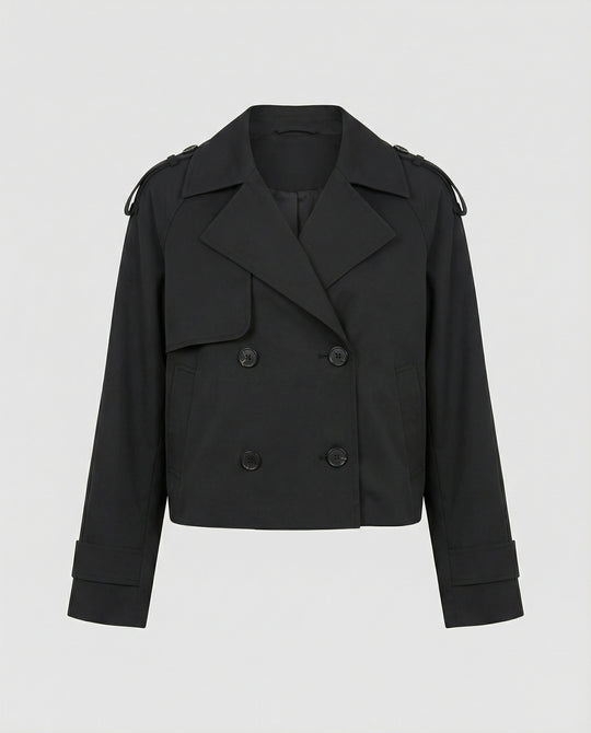Damen Lederjacke Kurz Locker Geschnitten PU-Leder Stylische Übergangsjacke