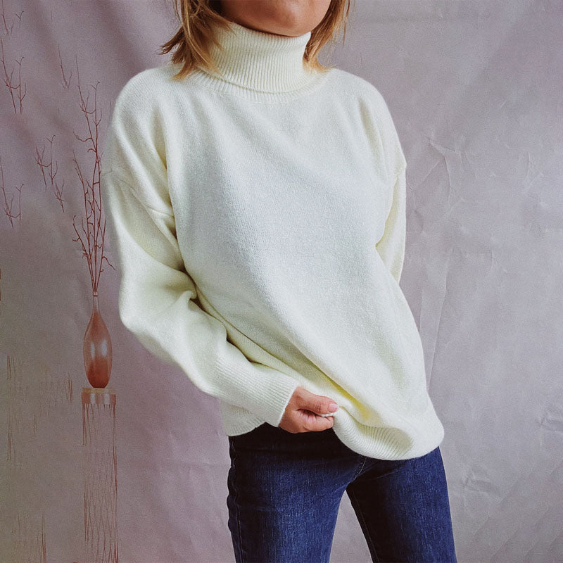 R&B | Einfarbiger Warmer Strickpullover Für Alltag