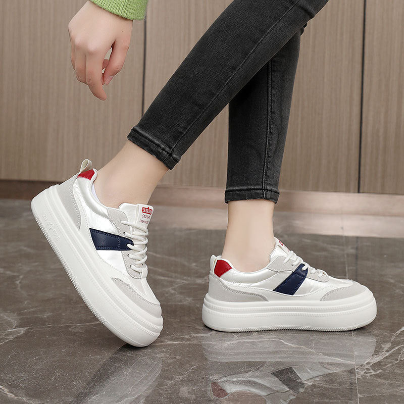 Damen modische Plateau Sneakers mit stabiler Laufsohle und atmungsaktivem Obermaterial R&B